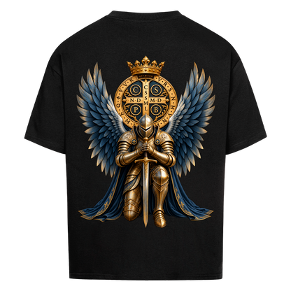 NOVAWEAR® GUARDIAN Heavyweight Oversized T-Shirt – Rückansicht in Schwarz mit GUARDIAN Backprint