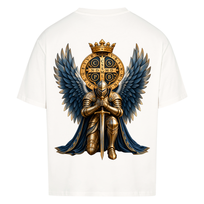 NOVAWEAR® GUARDIAN Heavyweight Oversized T-Shirt – Rückansicht in Weiß mit GUARDIAN Backprint