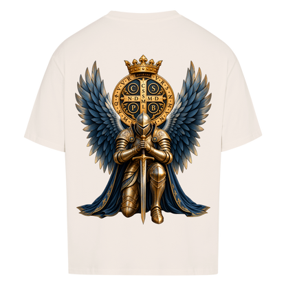 NOVAWEAR® GUARDIAN Heavyweight Oversized T-Shirt – Rückansicht in Natural Raw mit GUARDIAN Backprint