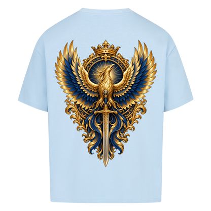 NOVAWEAR® ASCEND Heavyweight Oversized T-Shirt – Rückansicht in Babyblau mit ASCEND Backprint