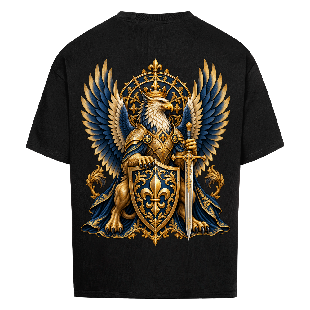 
NOVAWEAR® SOVEREIGN Heavyweight Oversized T-Shirt – Rückansicht in Schwarz mit SOVEREIGN Backprint