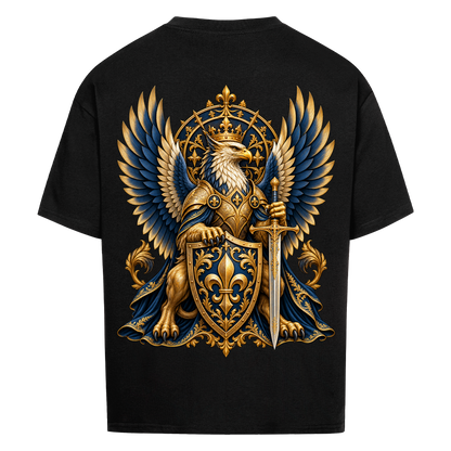 NOVAWEAR® SOVEREIGN Heavyweight Oversized T-Shirt – Rückansicht in Schwarz mit SOVEREIGN Backprint