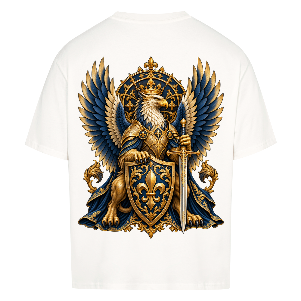
NOVAWEAR® SOVEREIGN Heavyweight Oversized T-Shirt – Rückansicht in Weiß mit SOVEREIGN Backprint