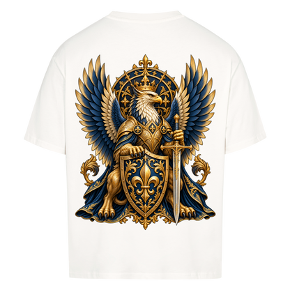 NOVAWEAR® SOVEREIGN Heavyweight Oversized T-Shirt – Rückansicht in Weiß mit SOVEREIGN Backprint