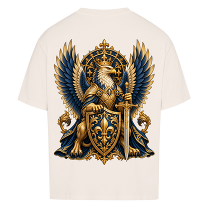 NOVAWEAR® SOVEREIGN Heavyweight Oversized T-Shirt – Rückansicht in Natural Raw mit SOVEREIGN Backprint