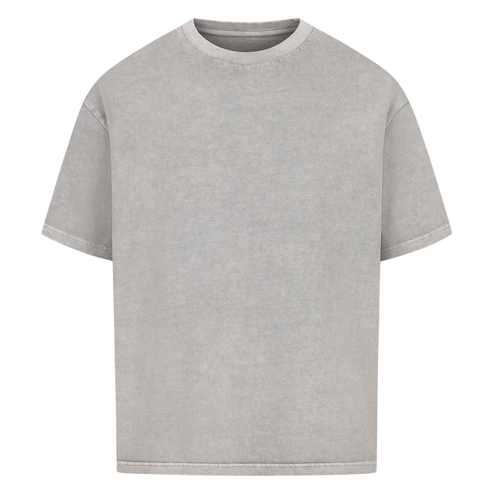 NOVAWEAR® SERPENT CROWN Heavyweight Oversized T-Shirt – Frontansicht in Washed Grey