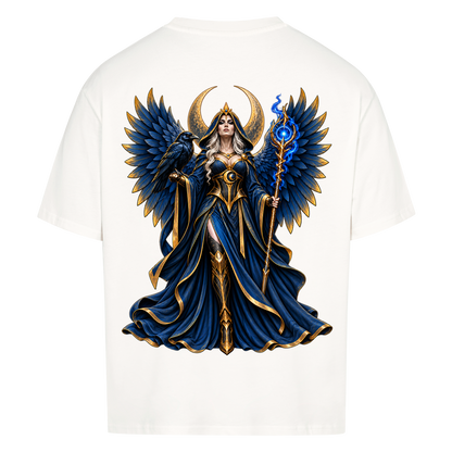 NOVAWEAR® NIGHT EMPRESS Heavyweight Oversized T-Shirt – Rückansicht in Weiß mit NIGHT EMPRESS Backprint