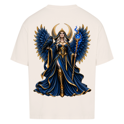 NOVAWEAR® NIGHT EMPRESS Heavyweight Oversized T-Shirt – Rückansicht in Natural Raw mit NIGHT EMPRESS Backprint