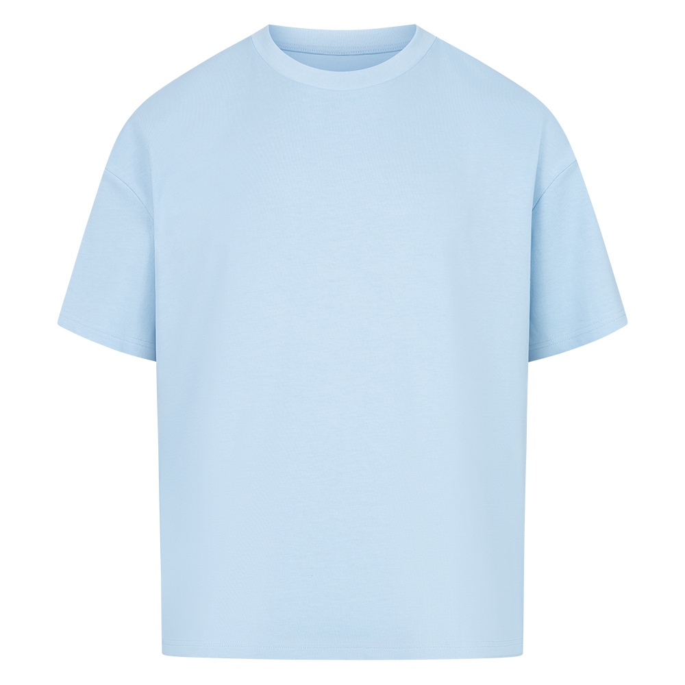 NOVAWEAR® DIVINE EMPRESS Heavyweight Oversized T-Shirt – Frontansicht in Babyblau
