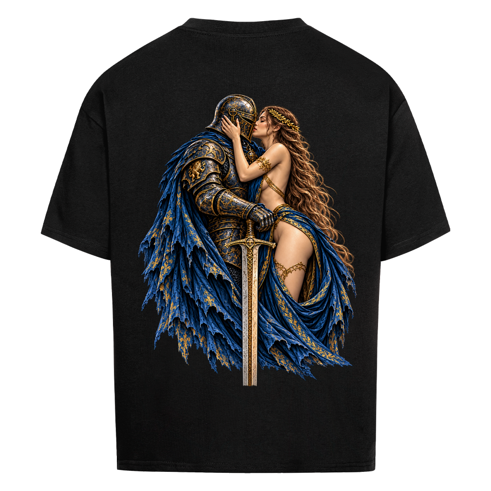 NOVAWEAR® FORBIDDEN REIGN Heavyweight Oversized T-Shirt – Rückansicht in Schwarz mit FORBIDDEN REIGN Backprint