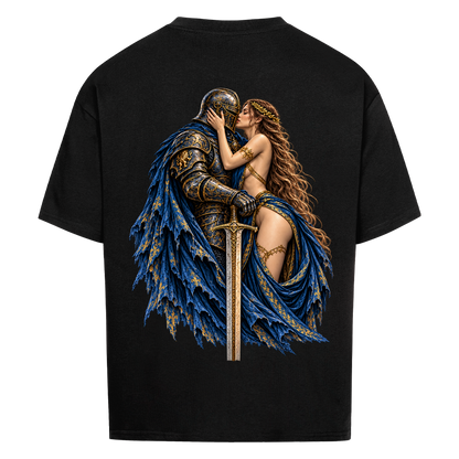 NOVAWEAR® FORBIDDEN REIGN Heavyweight Oversized T-Shirt – Rückansicht in Schwarz mit FORBIDDEN REIGN Backprint