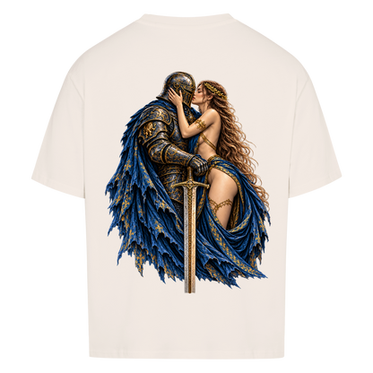 NOVAWEAR® FORBIDDEN REIGN Heavyweight Oversized T-Shirt – Rückansicht in Natural Raw mit FORBIDDEN REIGN Backprint