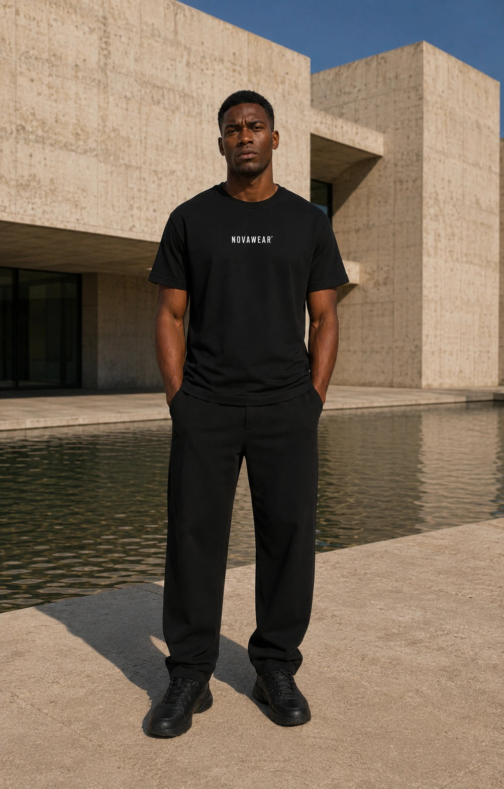 NOVAWEAR Basic Shirt in Schwarz – Vorderansicht