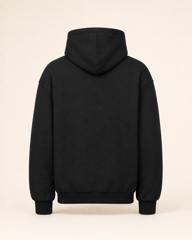 NOVAWEAR Oversized Hoodie in Schwarz – Rückansicht