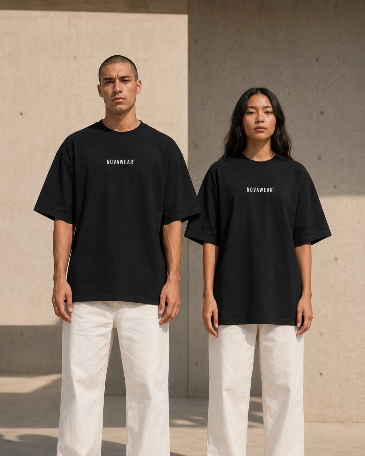 NOVAWEAR Oversized Shirt in Schwarz – Unisex-Passformvergleich