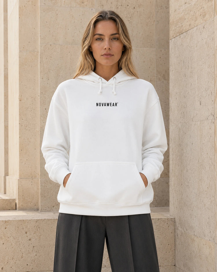 NOVAWEAR Hoodie in Weiß – Vorderansicht