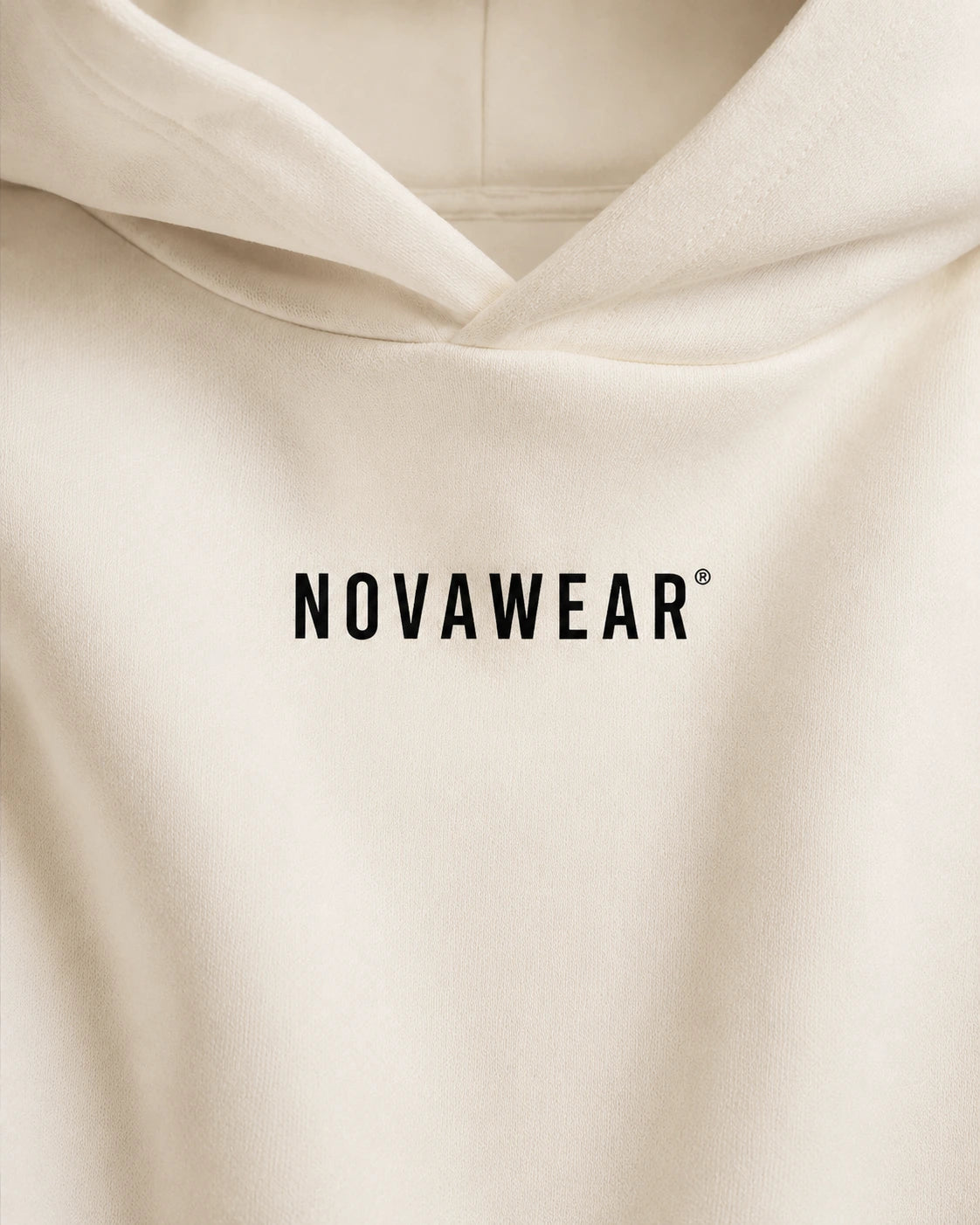 NOVAWEAR Oversized Hoodie – Logo-Detail in Natural Raw