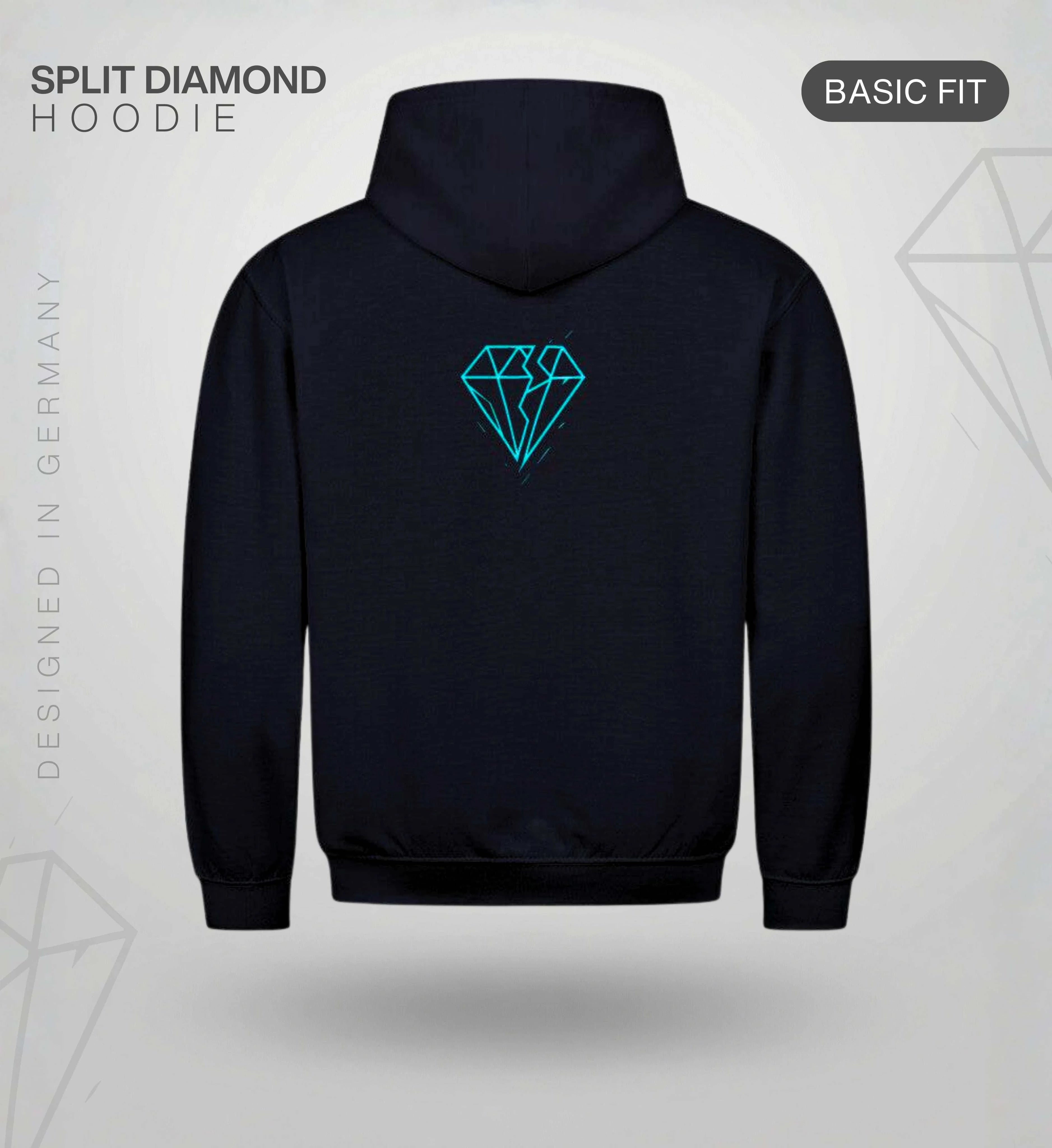 Image of Split Diamond Hoodie – Cyan