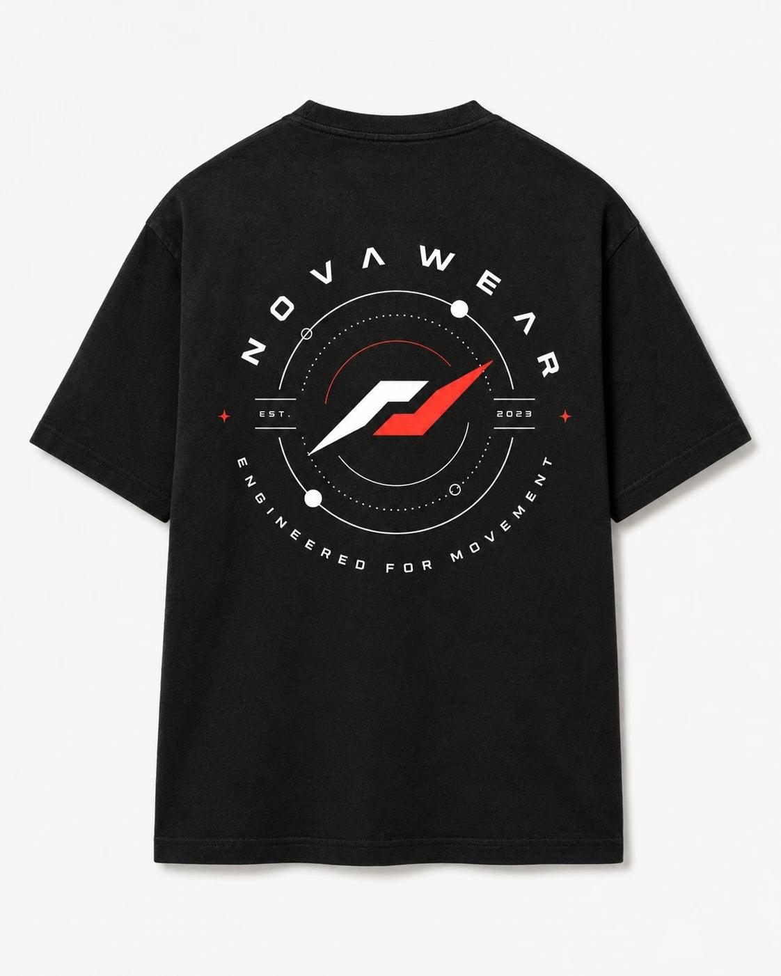 NOVAWEAR Engineered for Movement Oversized Shirt in Washed Black