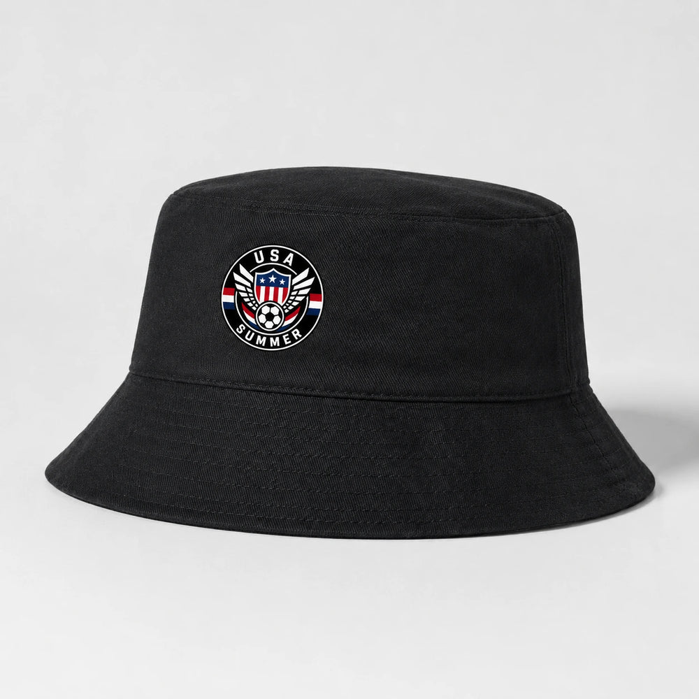 USA Summer Bucket Hat – Schwarzer Länderdesign Fischerhut