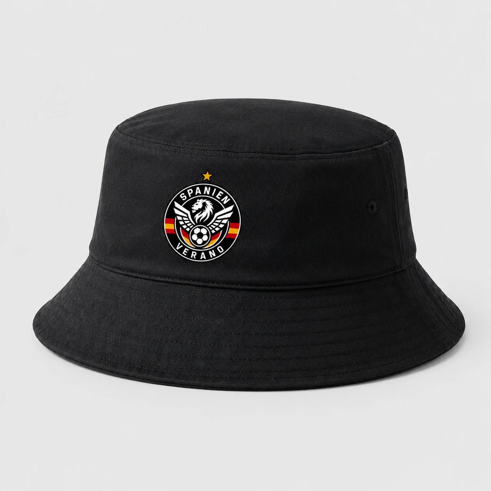 Spanien Verano Bucket Hat – Schwarzer Länderdesign Fischerhut
