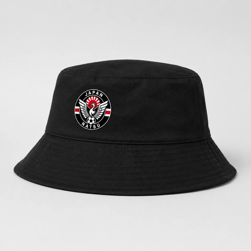 Japan Natsu Bucket Hat – Schwarzer Länderdesign Fischerhut