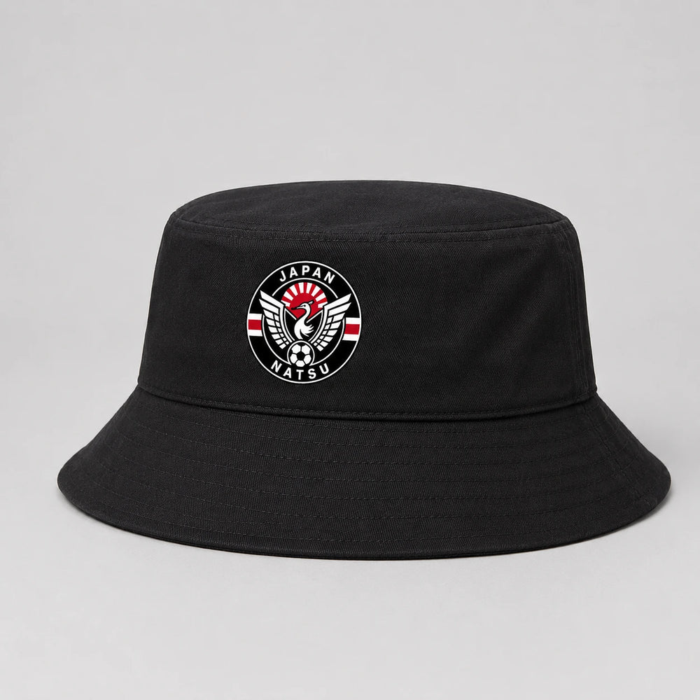 Japan Natsu Bucket Hat – Schwarzer Länderdesign Fischerhut