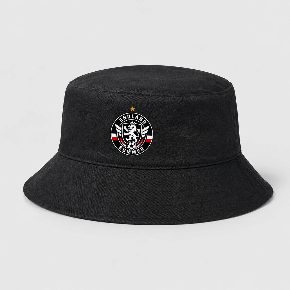 England Summer Bucket Hat – Schwarzer Fanwear Fischerhut