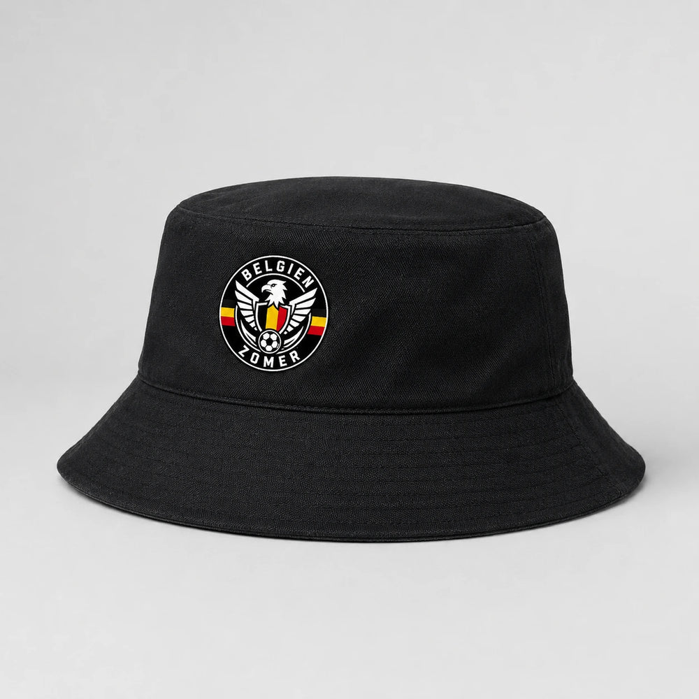 Belgien Zomer Bucket Hat – Schwarzer Fanwear Fischerhut