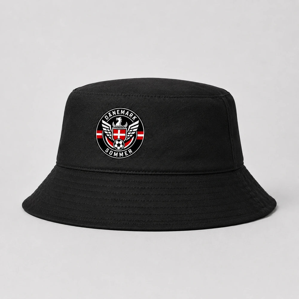 Dänemark Sommer Bucket Hat 2026 – Schwarzer Fanwear Fischerhut