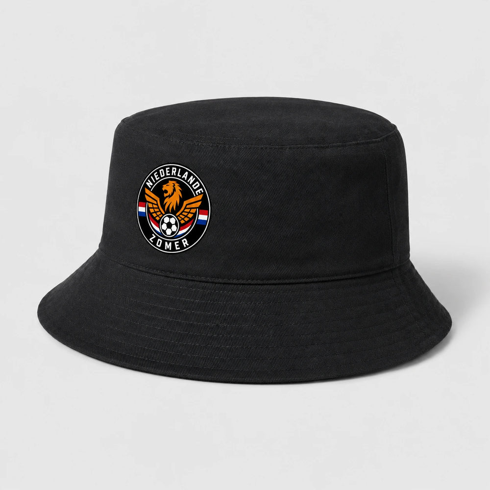 Niederlande Zomer Bucket Hat 2026 – Schwarzer Fanwear Fischerhut