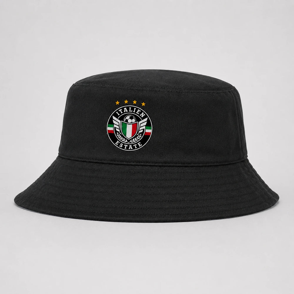 Italien Estate Bucket Hat 2026 – Schwarzer Fanwear Fischerhut