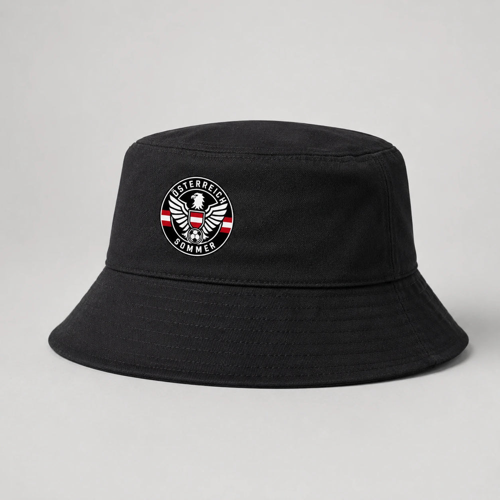Österreich Sommer Bucket Hat 2026 – Schwarzer Fanwear Fischerhut