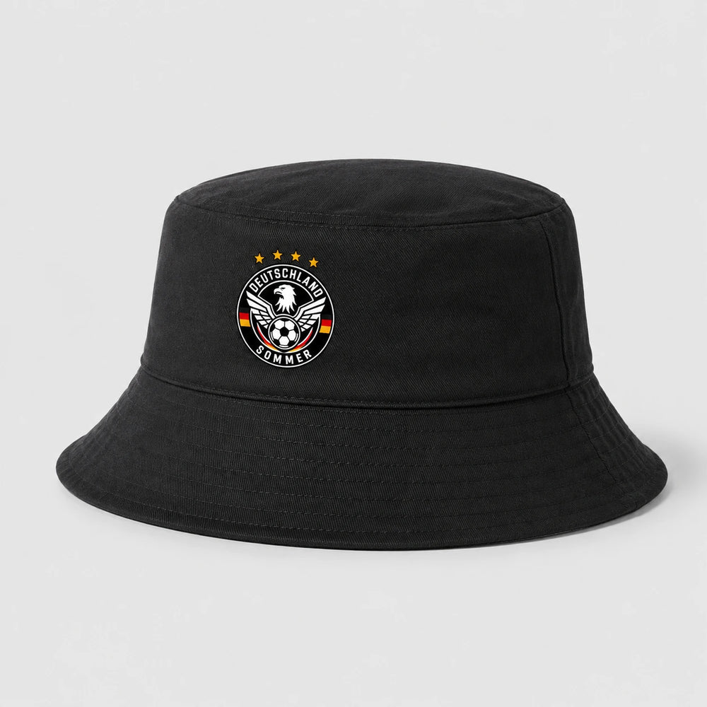 Deutschland Sommer Bucket Hat 2026 – Schwarzer Fanwear Fischerhut