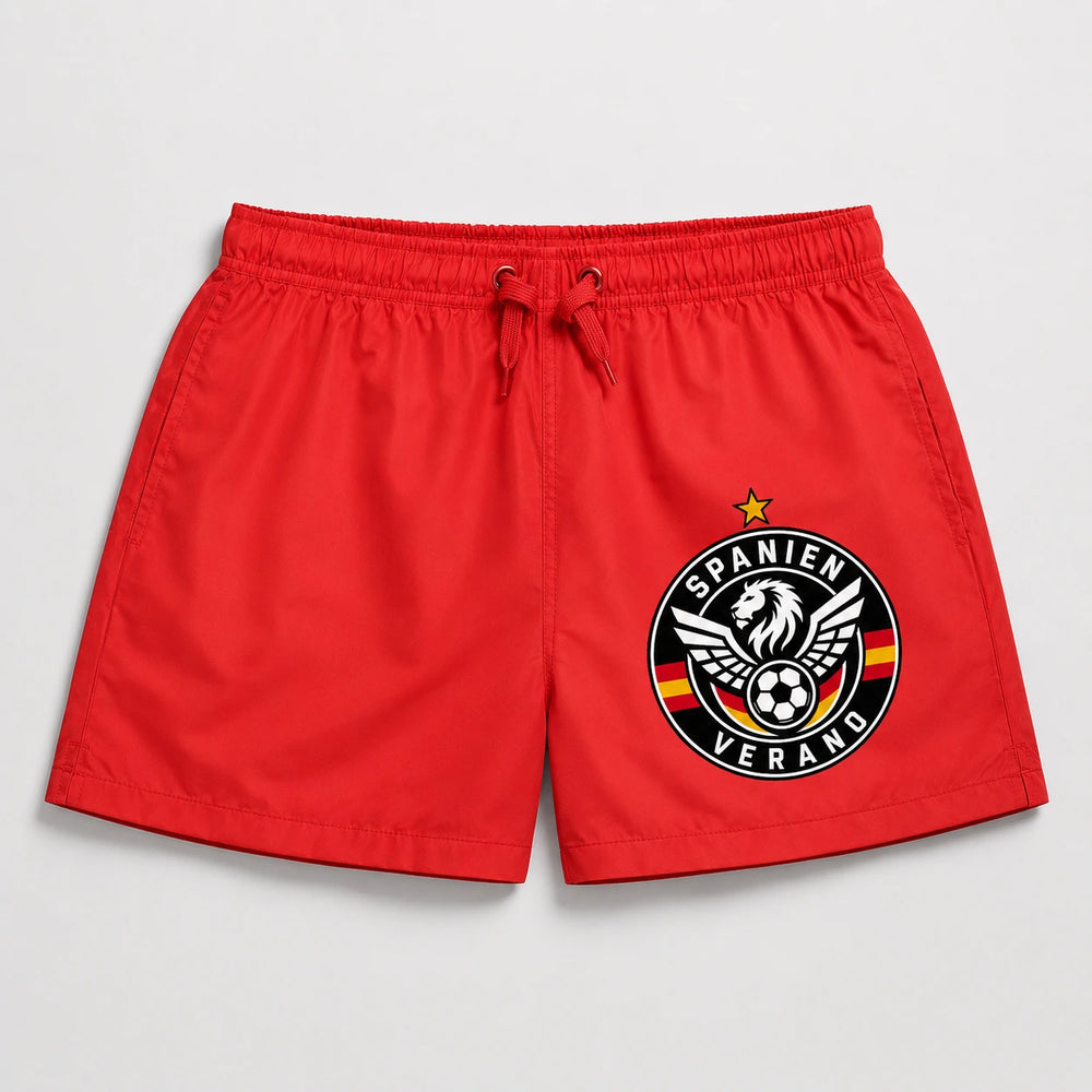 Spanien Sommer Badehose 2026 – Fanwear Swim Shorts für Strand, Pool & Matchday
