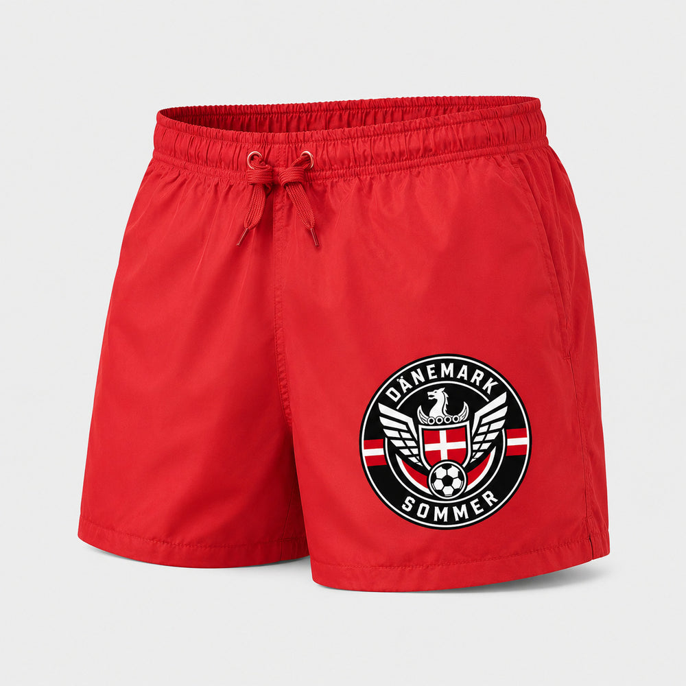 Dänemark Sommer Badehose 2026 – Fanwear Swim Shorts für Strand, Pool & Matchday