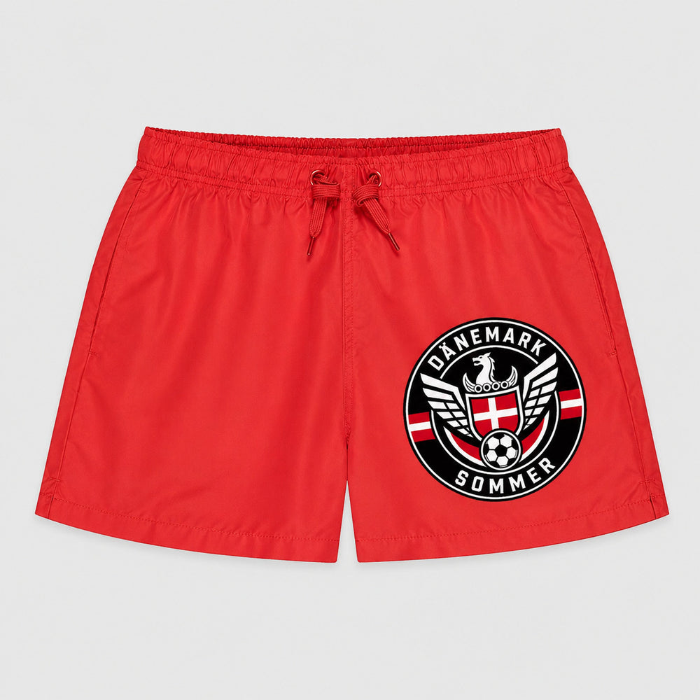 Dänemark Sommer Badehose 2026 – Fanwear Swim Shorts für Strand, Pool & Matchday