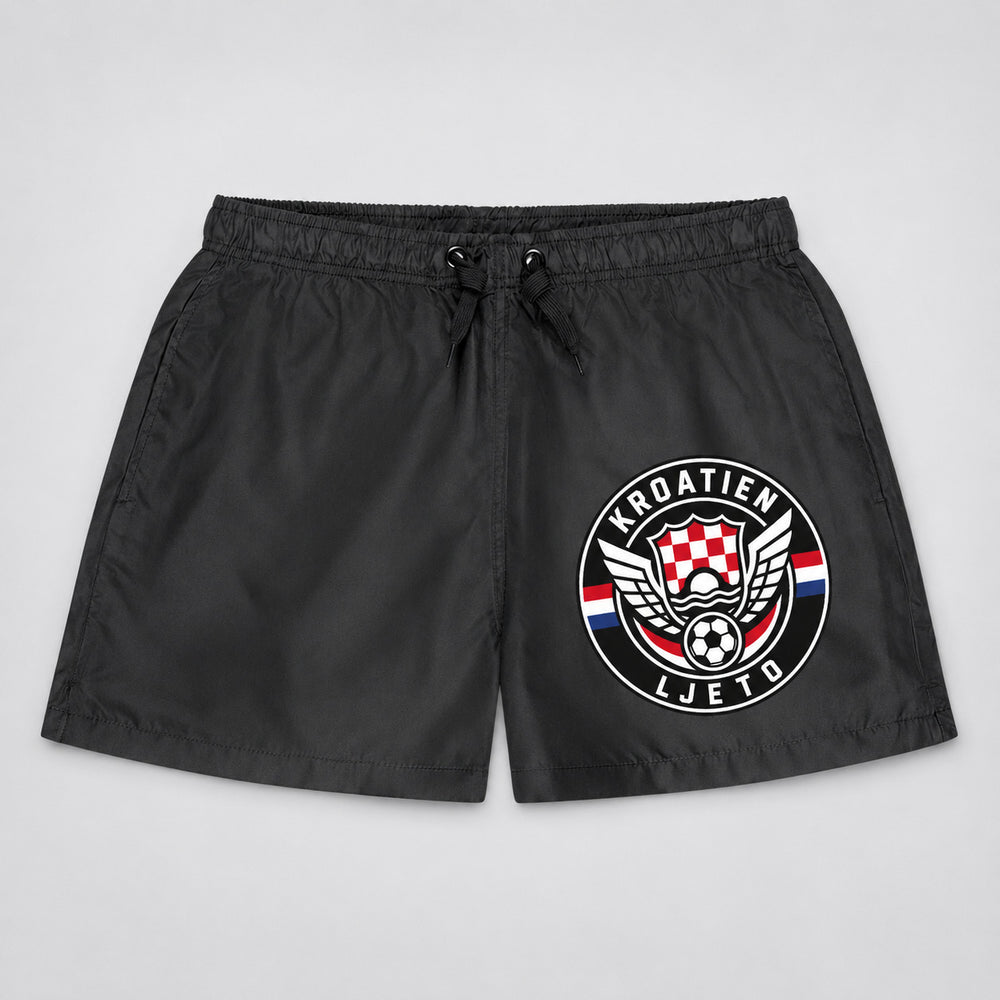 Kroatien Sommer Badehose 2026 – Fanwear Swim Shorts für Strand, Pool & Matchday