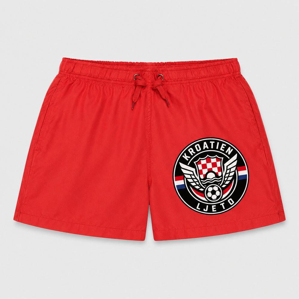 Kroatien Sommer Badehose 2026 – Fanwear Swim Shorts für Strand, Pool & Matchday