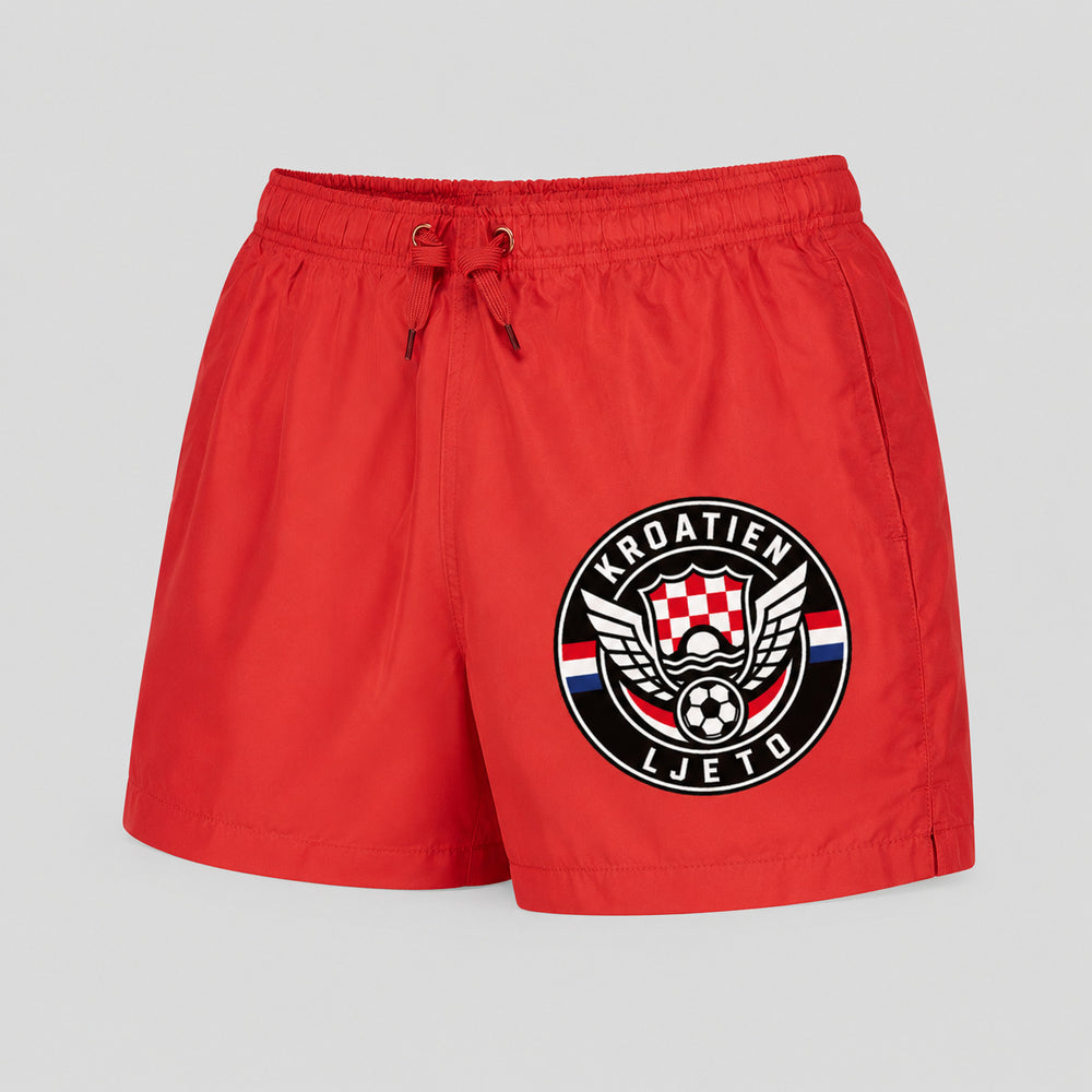 Kroatien Sommer Badehose 2026 – Fanwear Swim Shorts für Strand, Pool & Matchday
