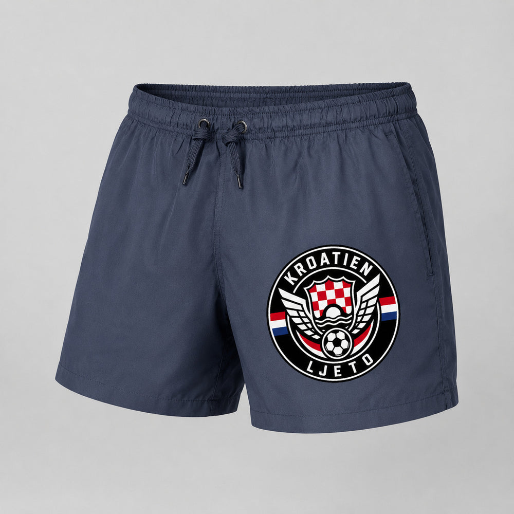 Kroatien Sommer Badehose 2026 – Fanwear Swim Shorts für Strand, Pool & Matchday