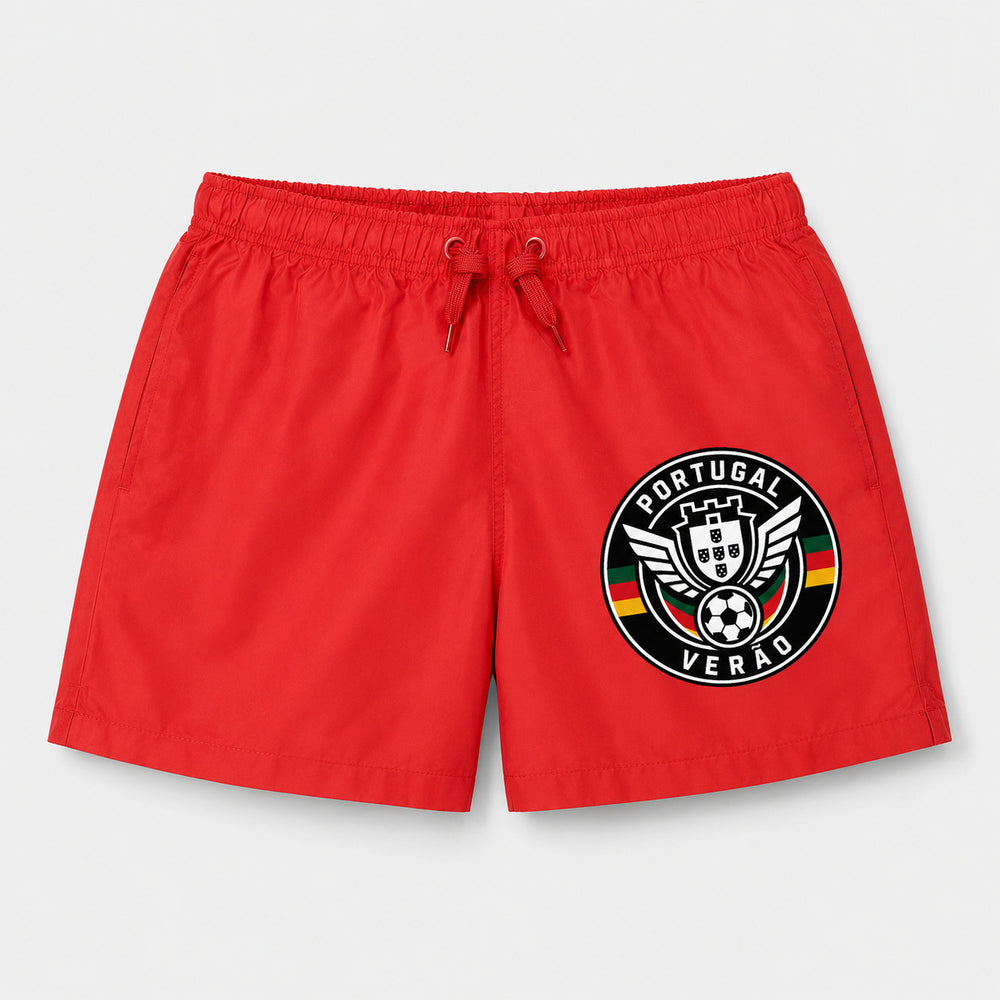 Portugal Sommer Badehose 2026 – Fanwear Swim Shorts für Strand, Pool & Matchday