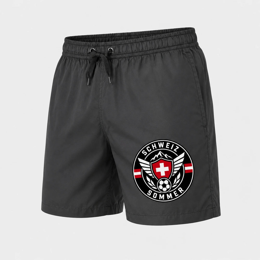 Schweiz Sommer Badehose 2026 – Fanwear Swim Shorts für Strand, Pool & Matchday