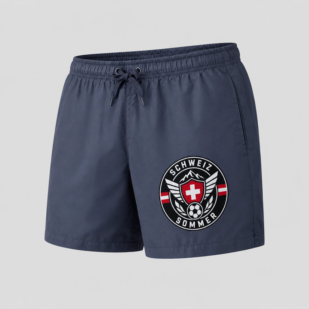 Schweiz Sommer Badehose 2026 – Fanwear Swim Shorts für Strand, Pool & Matchday