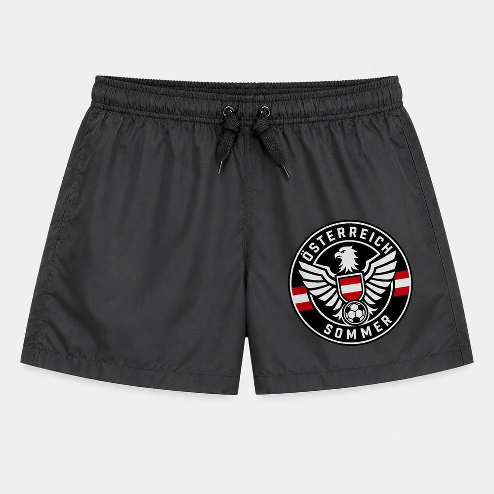 Österreich Sommer Badehose 2026 – Fanwear Swim Shorts für Strand, Pool & Matchday