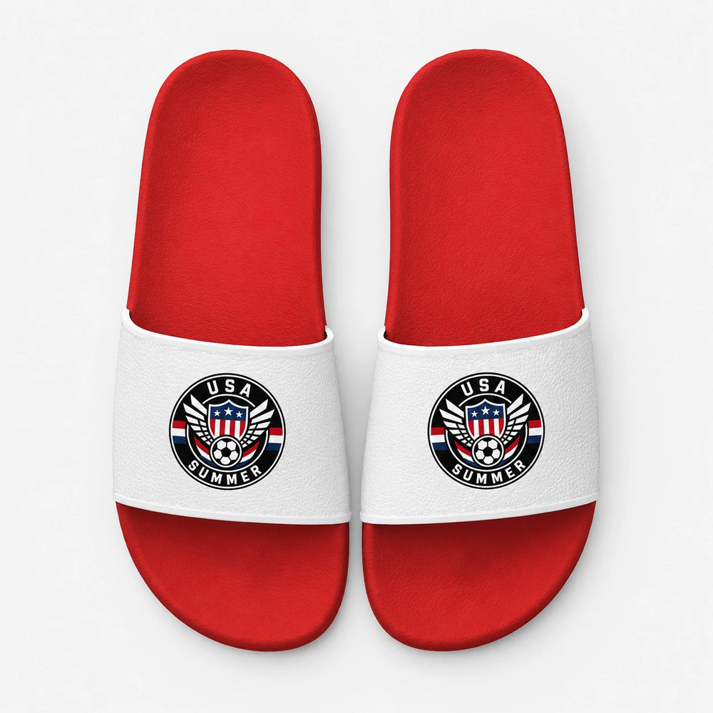 USA Sommer Slides 2026 – Fanwear Badelatschen für Matchday & Public Viewing