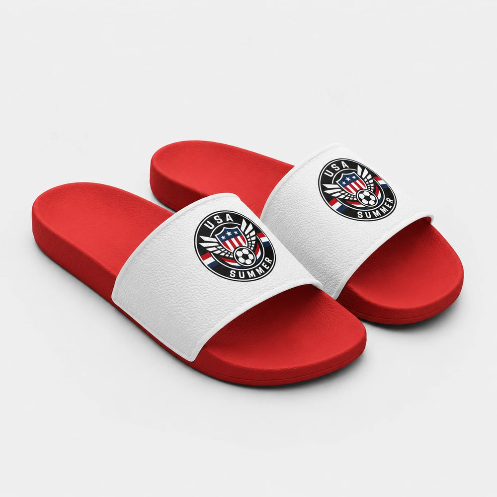 USA Sommer Slides 2026 – Fanwear Badelatschen für Matchday & Public Viewing