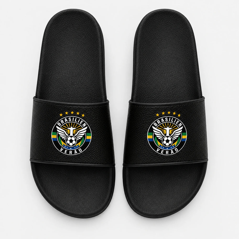 Brasilien Sommer Slides 2026 – Fanwear Badelatschen für Matchday & Public Viewing