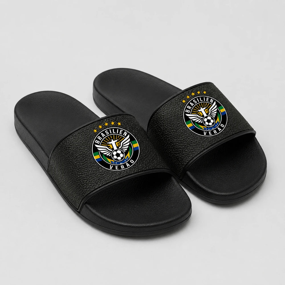 Brasilien Sommer Slides 2026 – Fanwear Badelatschen für Matchday & Public Viewing