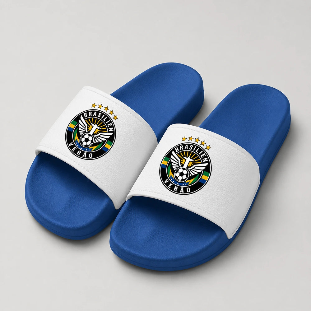 Brasilien Sommer Slides 2026 – Fanwear Badelatschen für Matchday & Public Viewing
